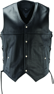 River Road Old Skool Leather Vest Black - Small - 094431