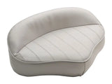 Attwood Marine Casting Seat White 98505WH high-back cushion with ribbed, durable vinyl cover designed for boating comfort and security.