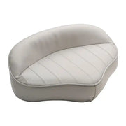 Attwood Marine Casting Seat White 98505WH high-back cushion with ribbed, durable vinyl cover designed for boating comfort and security.