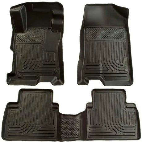 Husky Liners 98531 Husky Liners 09-12 Toyota Corolla/Matrix/Pontiac Vibe (FWD) WeatherBeater Combo Black Floor Liners