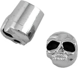 99-6205 Valve Stem Caps Metal Stem Chrome Skull Pr