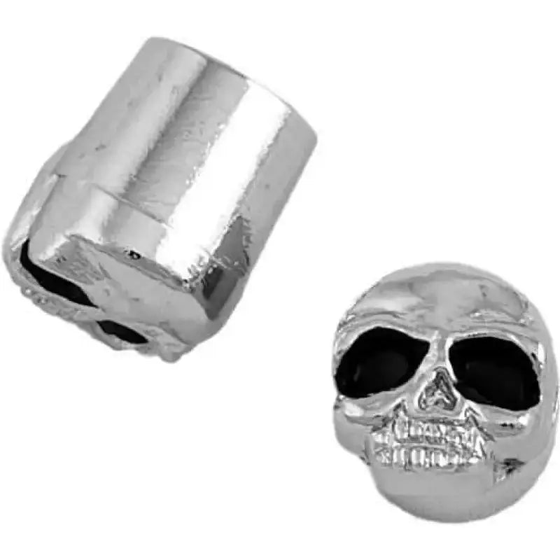 99-6207 Valve Stem Caps Center Stem Chrome Skull Pr