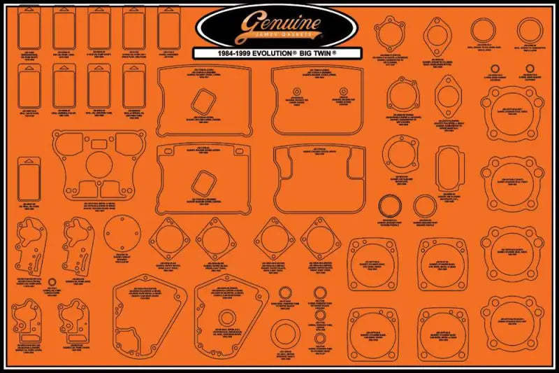 JAMES GASKETS 99000-EVBT Gasket Display Board Big Twin