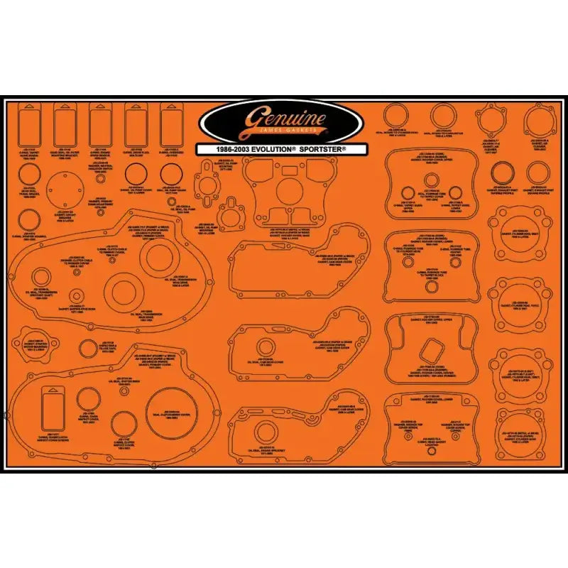 99000-TRANS James Gaskets Gasket Display Board Trans Big Twin 99000-Trans - Gaskets/Seals
