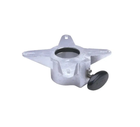 Silver metal umbrella base with black knob for Garelick Spider Swivel Assembly