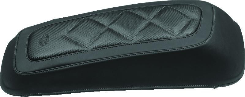 Mustang Motorcycle 77624 Mustang 08-21 Harley FL Touring Saddlebag Lid Covers w/Black Pearl Studs- Black