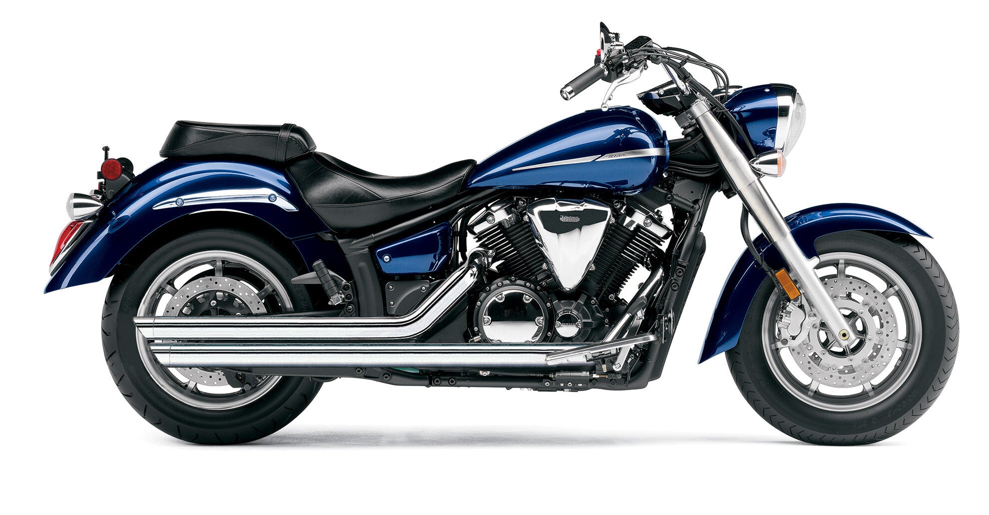 Cobra Speedster Slashdown Exhaust 2825 - Chrome V-Star 1300 07-15