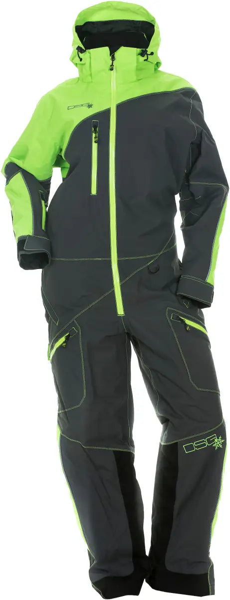 99326 Monosuit W/Drop Seat Lime/Grey Lg - w/Drop
