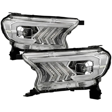 Toyota Tundra headlights with LED DRLs and projector beams for improved visibility