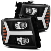 AlphaRex 880205 880205 AlphaRex 07-13 Chevy 1500HD PRO-Series Proj Headlight Plank Style Matte Blk w/Activ Light/Seq Signal