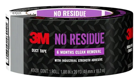 Roll of 3M Scotch Tough No Residue Duct Tape for quick, clean fixes