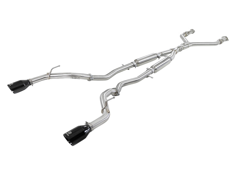 aFe 49-36132NM-B aFe Takeda 2.5in 304 SS Cat-Back Exhaust System w/ Black Tips 16-18 Infiniti Q50 V6-3.0L (tt)