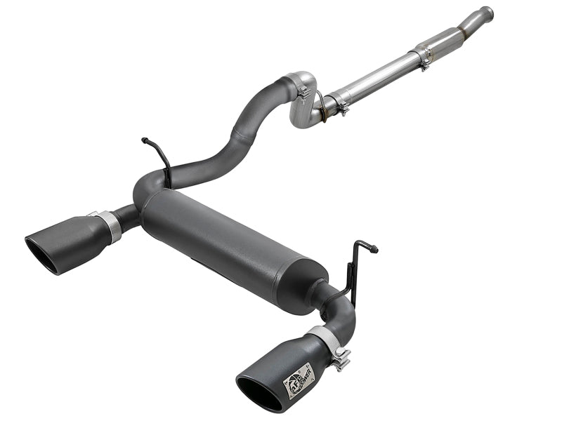aFe 49-48096-B aFe Rebel Series 409 Stainless Steel Cat-Back Exhaust 18-21 Jeep Wrangler JL 2.0L (t) - Black Tip