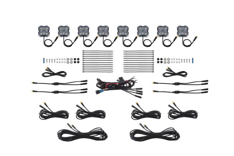 Diode Dynamics Stage Series Single Color LED Rock Light - White Diffused M8 (8-pack) - DD7449