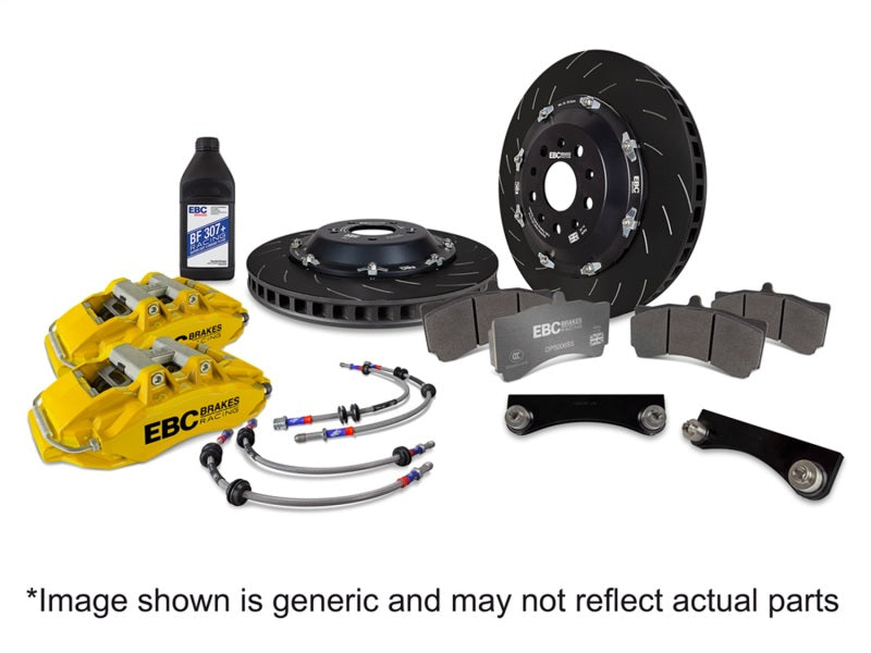 EBC BBK042YEL-1 EBC Racing 2019+ Toyota GR Supra Yellow Apollo-6 Calipers 380mm Rotors Front Big Brake Kit