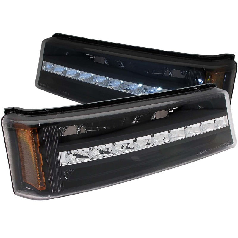 ANZO 511067 ANZO 2003-2006 Chevrolet Silverado 1500 LED Parking Lights Black w/ Amber Reflector