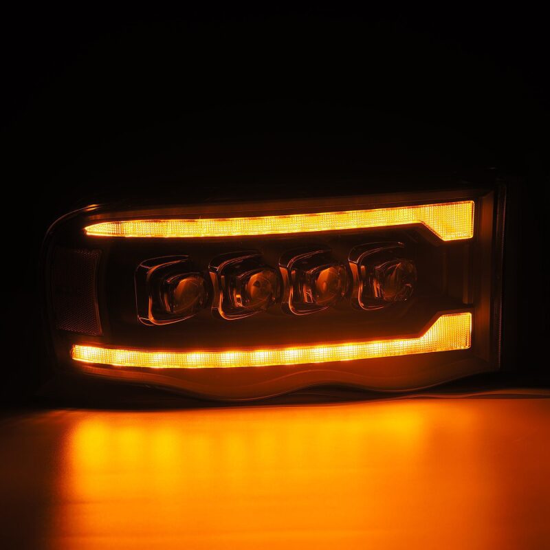 AlphaRex 880564 880564 AlphaRex 02-05 Dodge Ram 1500 NOVA LED Proj Headlights Plank Style Blk w/Activ Light/Seq Signal