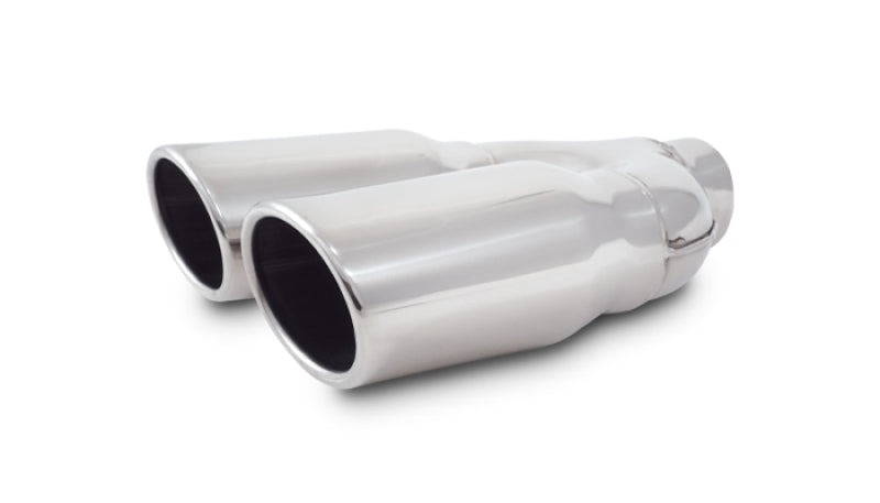Vibrant 1335 Vibrant Dual 3.25in x 2.75in Oval SS Exhaust Tip (Single Wall Angle Cut Rolled Edge)