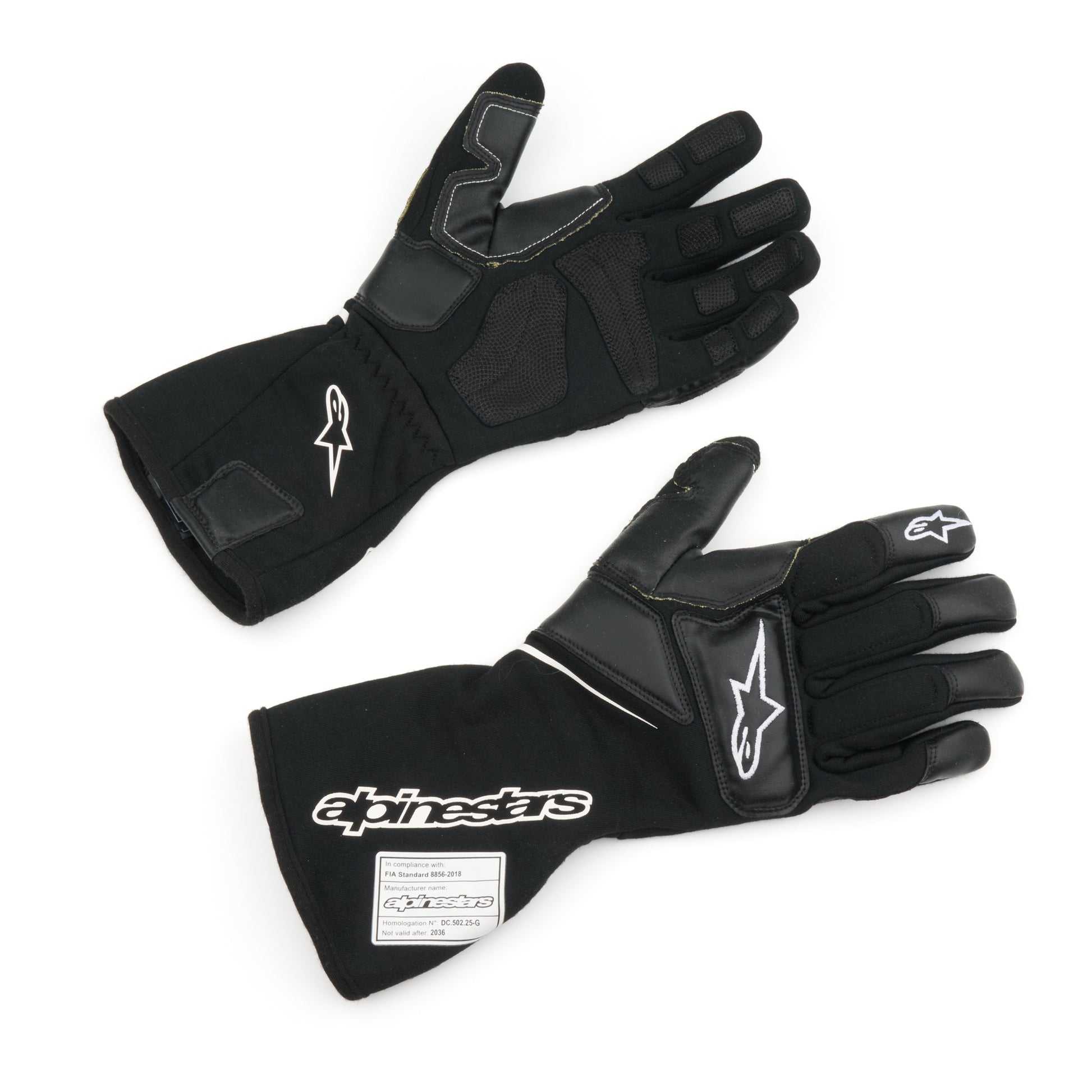 Alpinestars USA FIA Approved Driving Gloves 3550226-12-L - Black Medium Tech-M V2