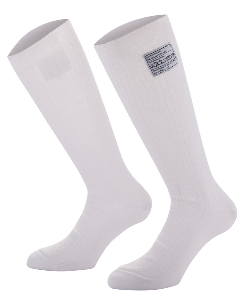 Alpinestars USA FIA Approved Socks 4704021-20-L - White Large Race V4