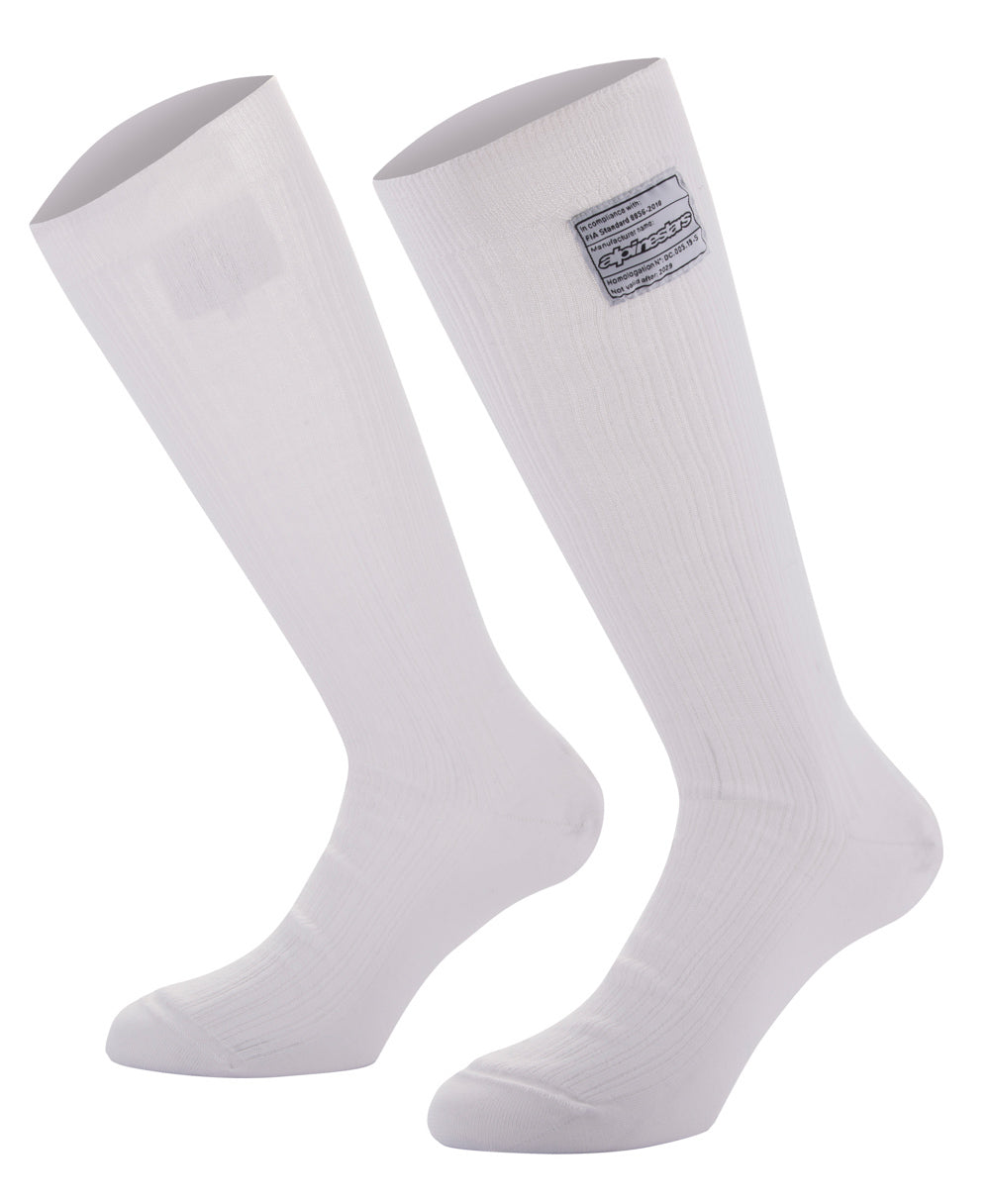 Alpinestars USA FIA Approved Socks 4704021-20-S - White Small Race V4