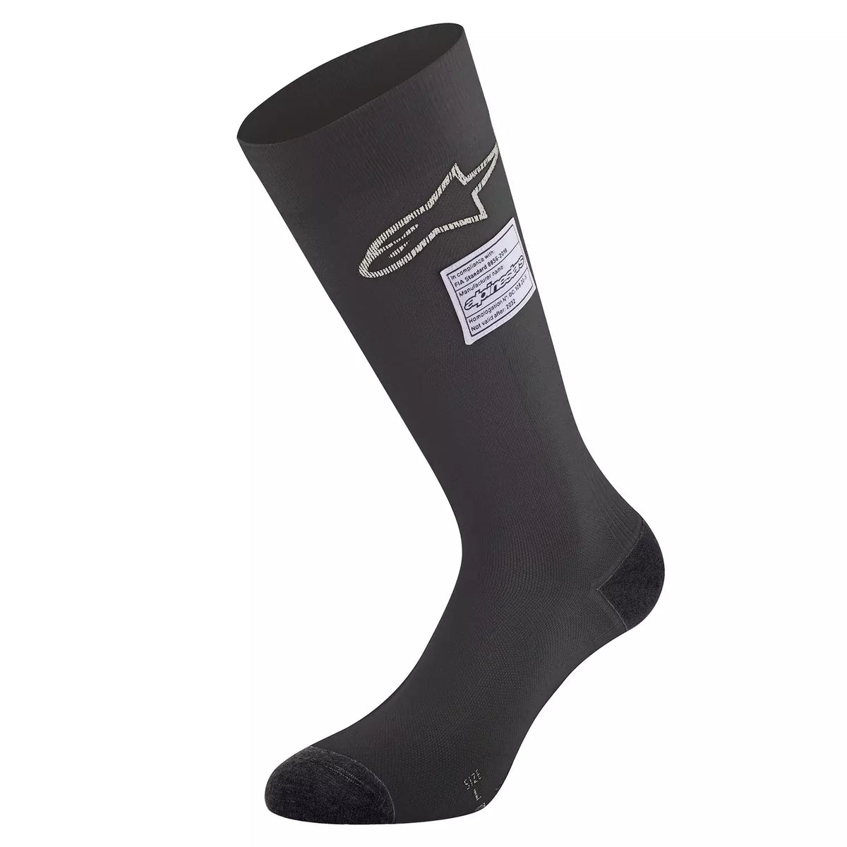Alpinestars USA FIA Approved Socks 4704323-10-S - Black Small ZX V4