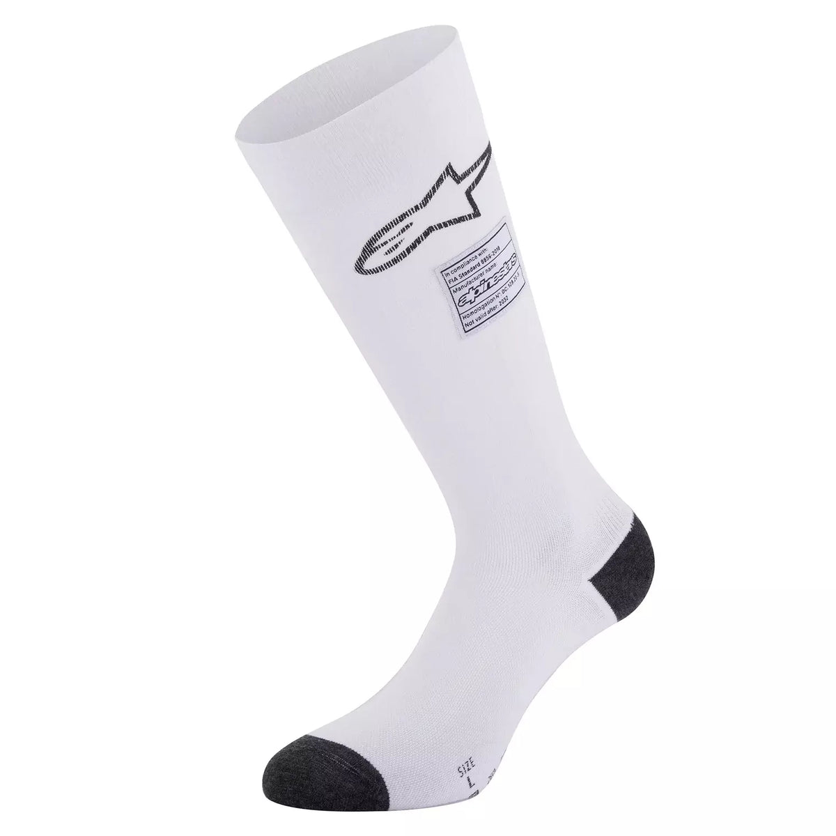 Alpinestars USA FIA Approved Socks 4704323-20-S - White Small ZX V4