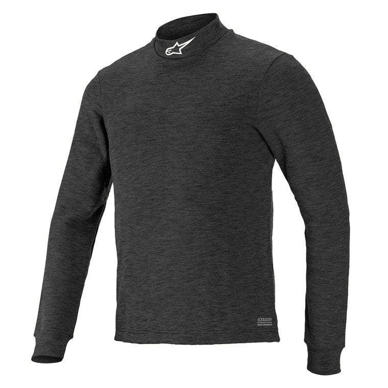Alpinestars USA FIA Approved Fire Retardant Underwear Tops 4757024-10-L - Black Silver Large Race Top V3 Long