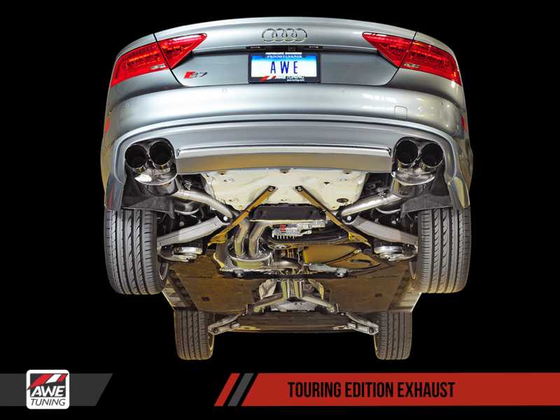 AWE Tuning Audi C7 / C7.5 S7 4.0T Touring Edition Exhaust - Diamond Black Tips 