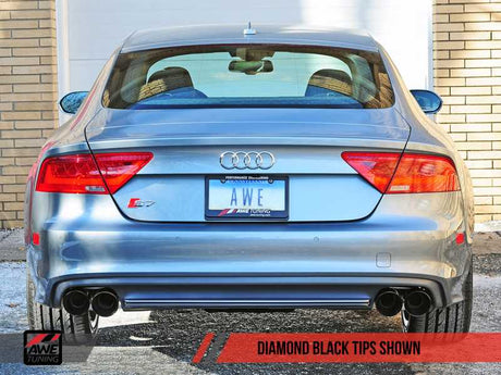 AWE Tuning Audi C7 / C7.5 S7 4.0T Touring Edition Exhaust - Diamond Black Tips 