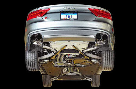 AWE Tuning Audi C7 / C7.5 S7 4.0T Touring Edition Exhaust - Diamond Black Tips 