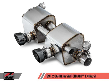 AWE Tuning Porsche 911 (991.2) Carrera / S SwitchPath Exhaust for PSE Cars - Diamond Black Tips 
