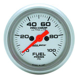 AutoMeter Autometer Ultra-Lite 52mm 0-100 PSI Electronic Fuel Pressue Gauge