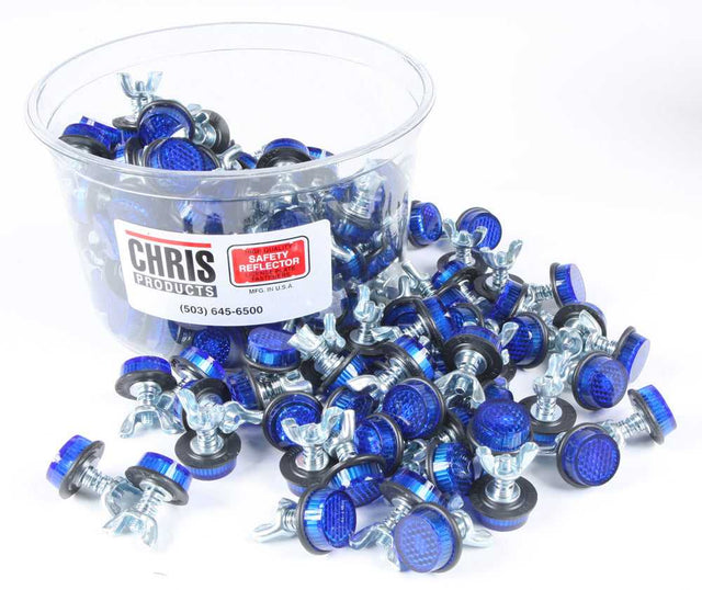 CHRIS PRODUCTS CH150B Mini Reflectors Blue 150/Pk