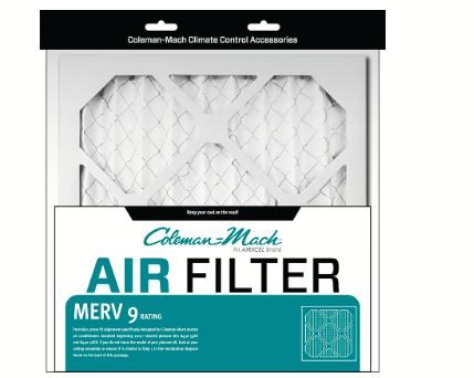 Coleman Mach Air Conditioner Filter: Coleman Mach Coleman-mach 12' X 12' MERV9 Ducted 8430-3823