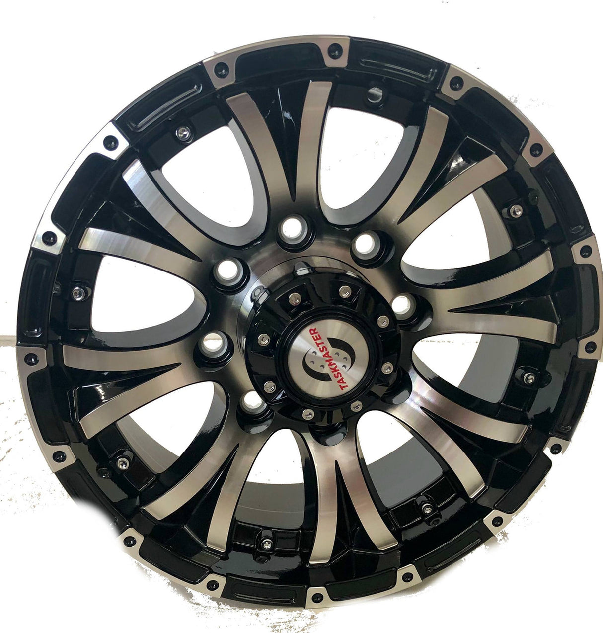 AX02660865BMFL Taskmaster Aluminum - 16X6 8X6.5 Black Machine