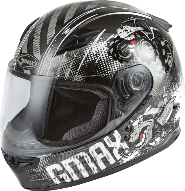 GMAX G1498540 Youth Gm 49y Beasts Full Face Helmet Dark Silver/Black Ys