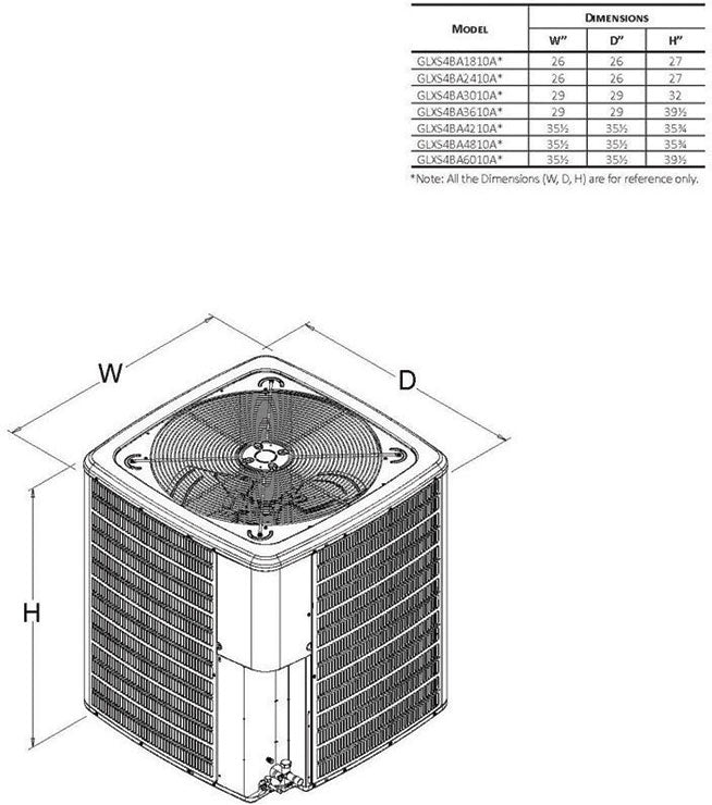 Goodman GLXS4BA6010 Air Conditioner Ton Noncommunicating