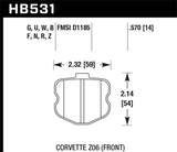 Hawk Performance HB531Q.570 Hawk DTC-80 06-13 Chevy Corvette Z06 Front Race Brake Pads