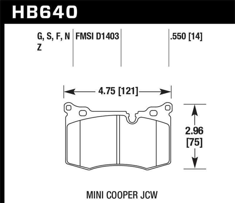 Hawk Performance HB640F.550