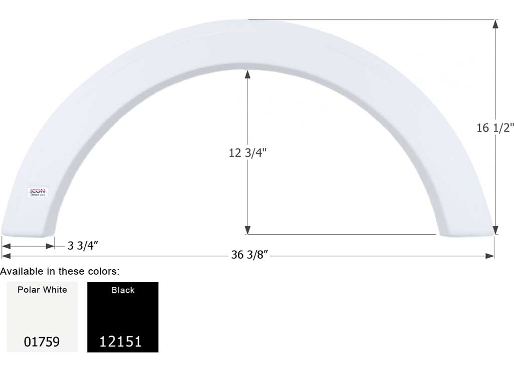 Icon Technologies Limited RV 12151 Fender Skirt - Black