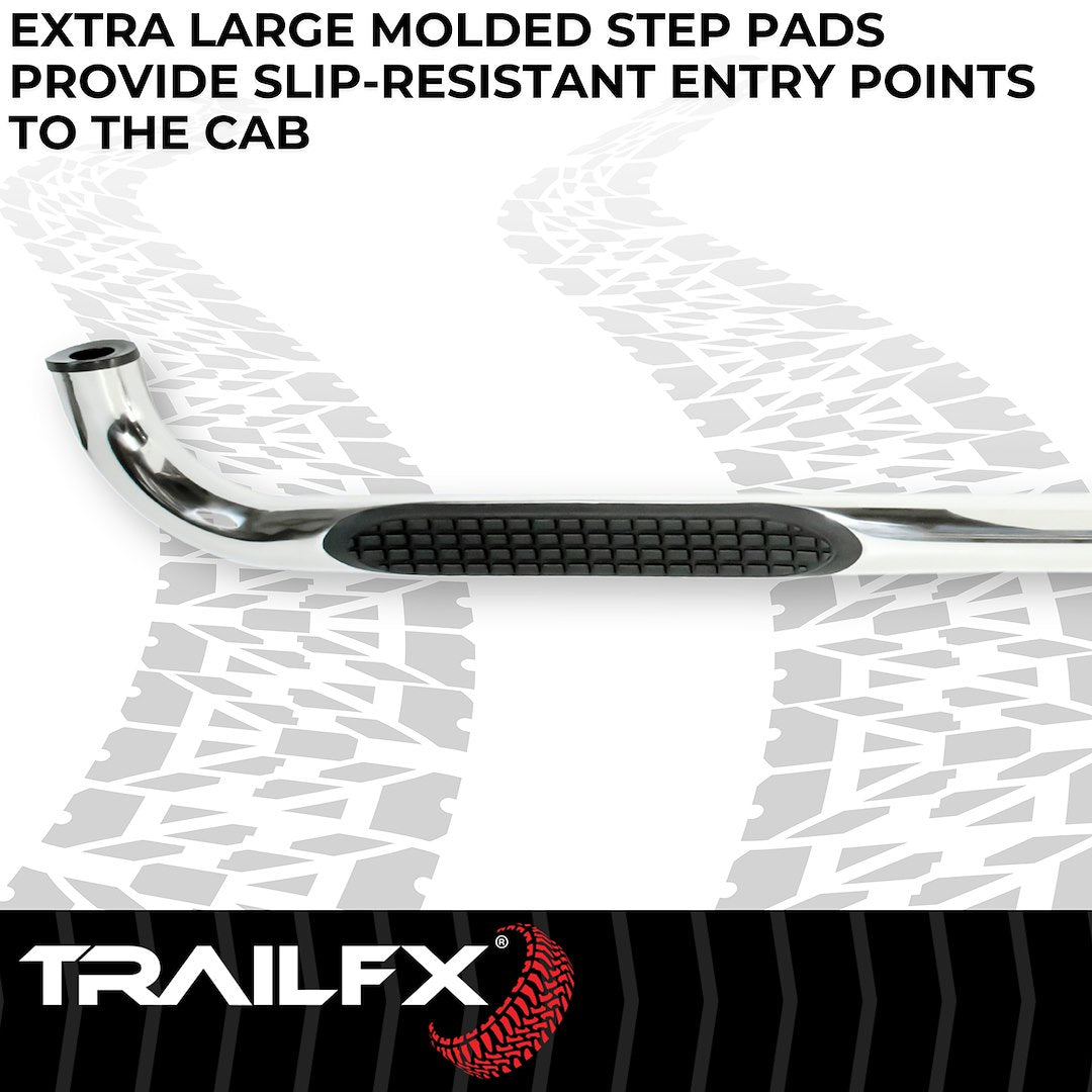 Trailfx Limited Lifetime Warranty Nerf Bar A0068S - Round Tacoma