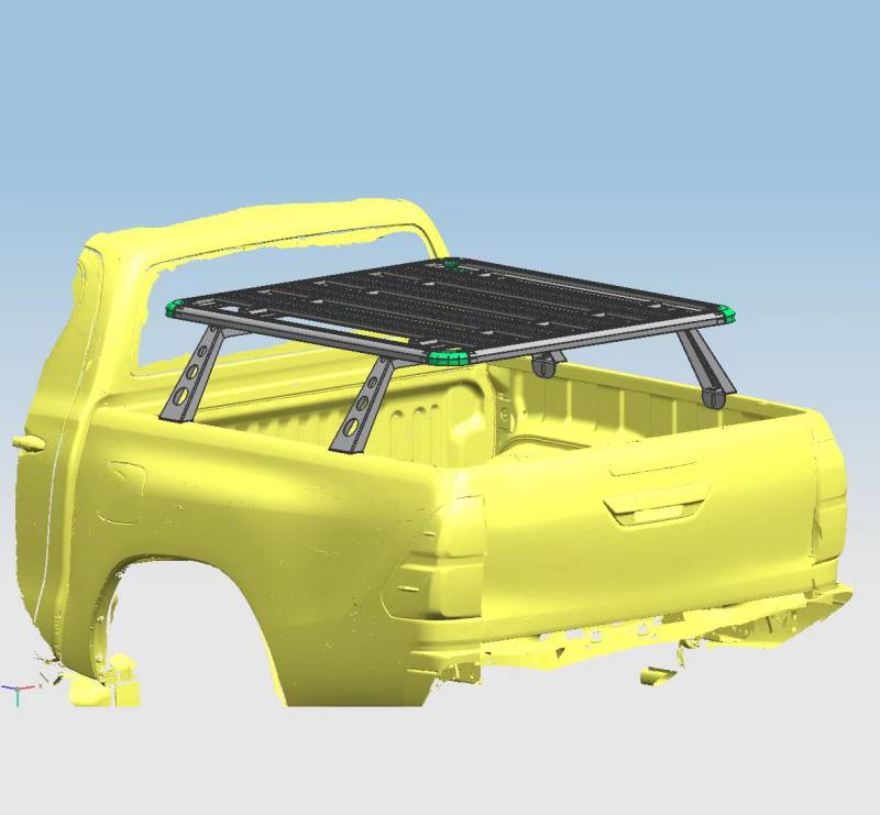Black Horse Compatible With Truck Bed Rack Bed Cargo Rack Upright WHPB4 - Black Spike Pltfrm Tray Bkt
