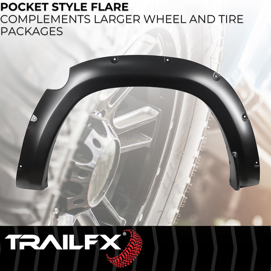 Trailfx Limited Lifetime Warranty Fender Flare TFD3005S - Pocket Style Smooth Set