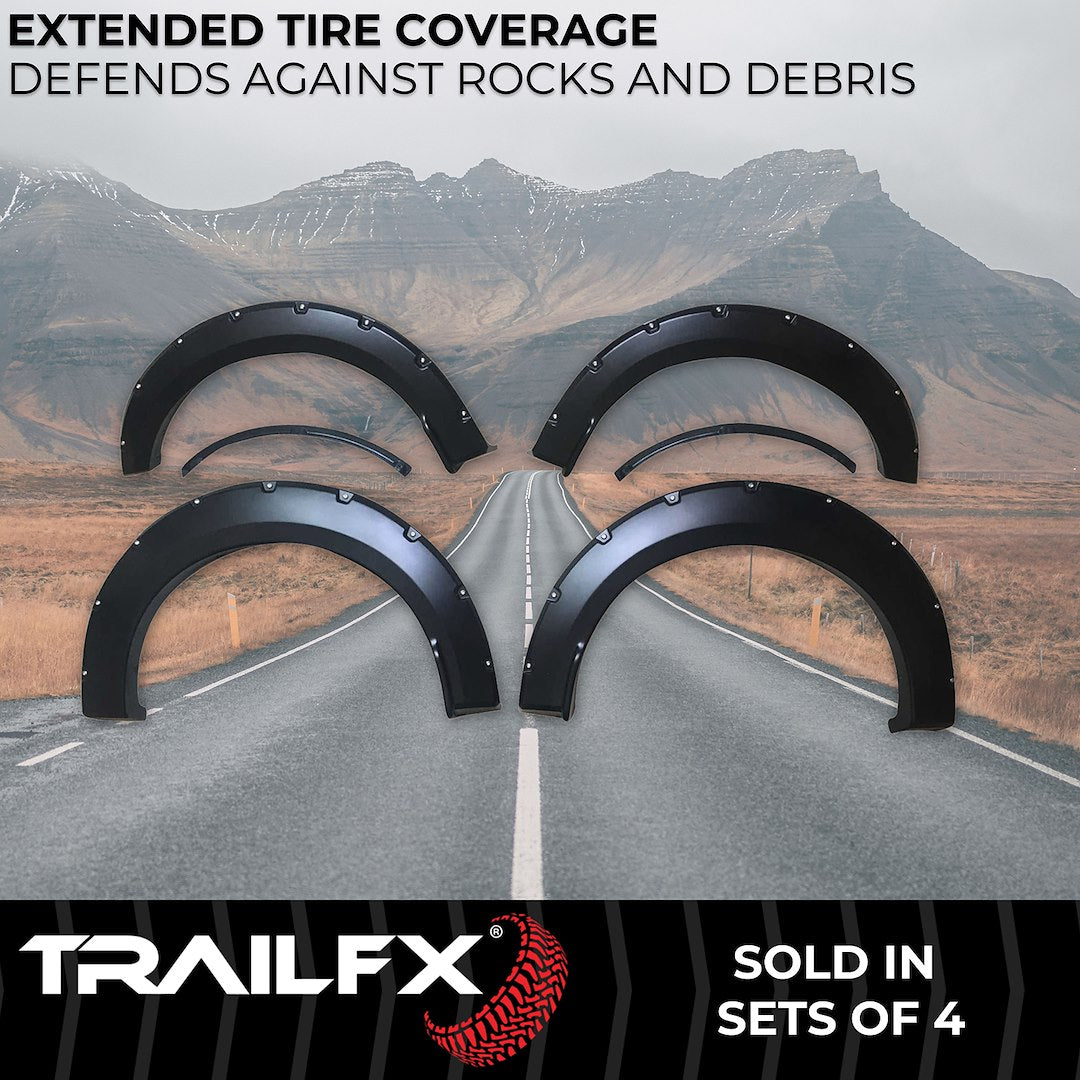 Trailfx Limited Lifetime Warranty Fender Flare TFF3003S - Pocket Style Smooth Set