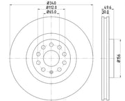 Hella 355129241 Premium quality brake discs - Carbon Gray