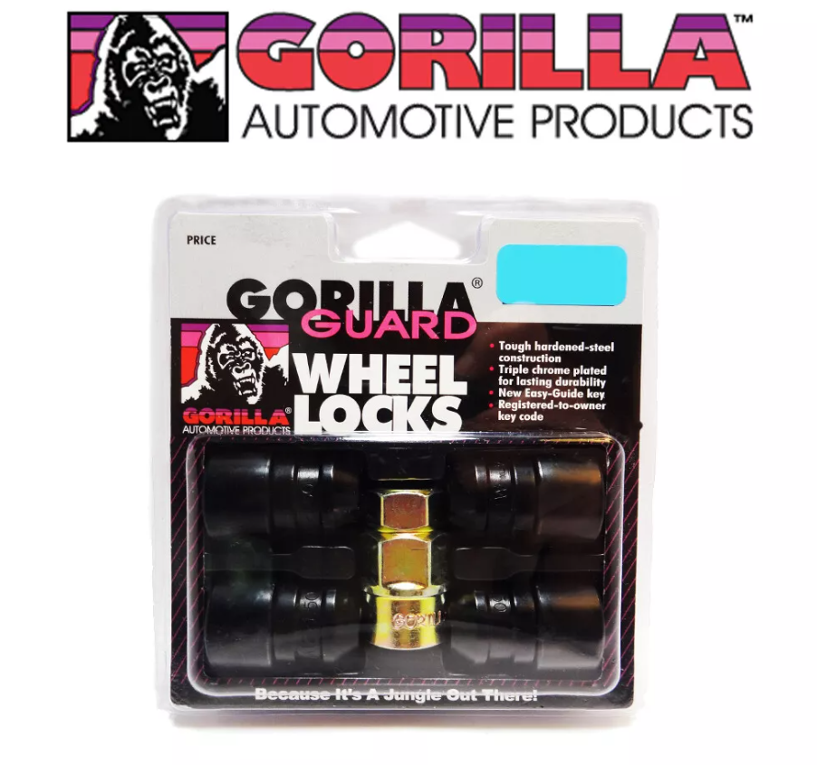 Gorilla Designed For Unsurpassed Security Wheel Lock 61631BC - Black Guard Acorn 12MM