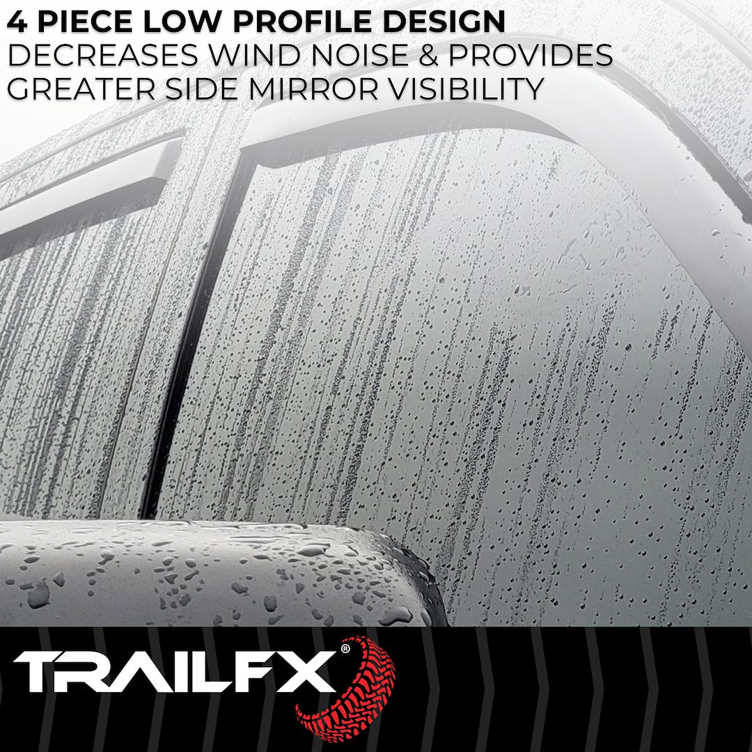 Trailfx Limited Lifetime Warranty Rainguard 4109IC - Smoke Tfx Inchannel Wndw Vents 4PC