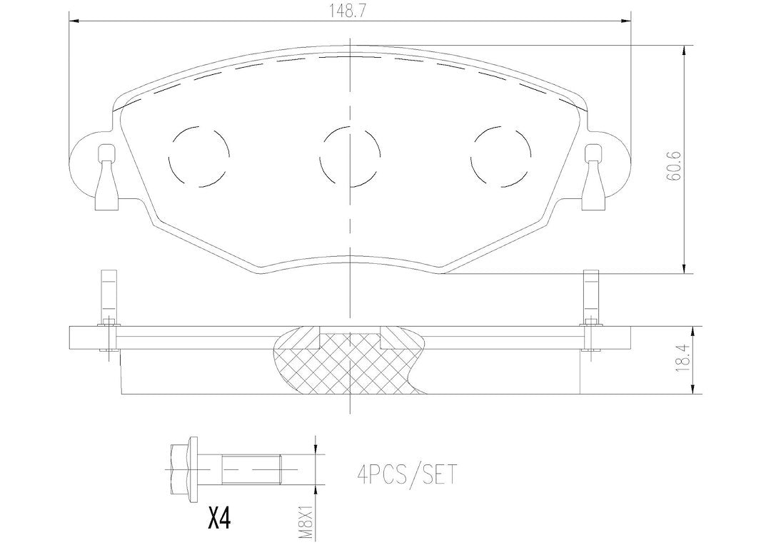 Brembo Premium Low-Met OE Equivalent Pad Brake Pad P24060N - Disc Set