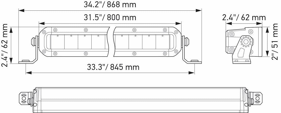 Hella Temperature Control System Light Bar 358197311 - Black Mag Tough 32 Slim Ltbar